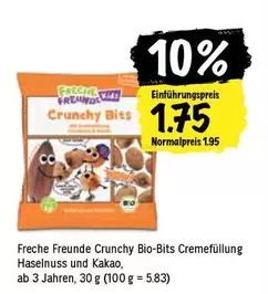Freche Freunde Crunchy Bio-Bits Creme-Füllung Haselnuss und Kakao