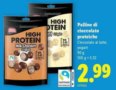 Palline di cioccolato proteiche
