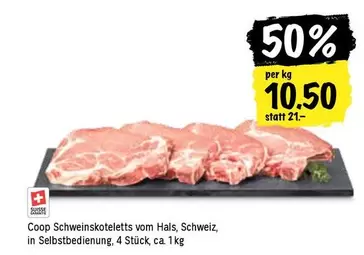 Coop Schweinskoteletts vom Hals