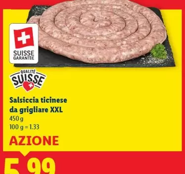 Salsiccia ticinese da grigliare XXL