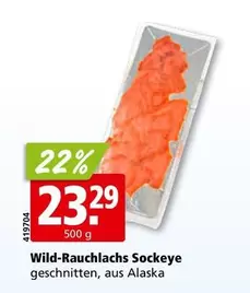 Wild-Rauchlachs Sockeye geschnitten, aus Alaska