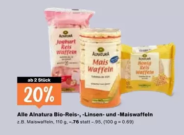 Bio-Reis-, -Linsen- und -Maiswaffeln