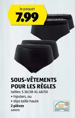 SOUS-VÊTEMENTS POUR LES RÈGLES 2 pièces 689070