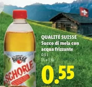Succo di mela con acqua frizzante