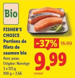Portions de filets de saumon bio