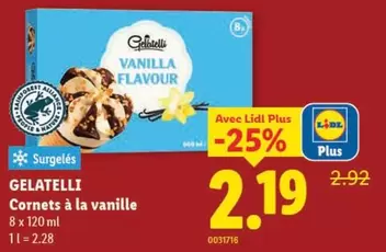 GELATELLI Cornets à la vanille