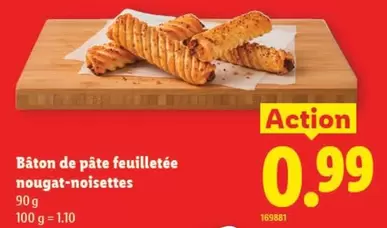 Action - Bâton de pâte feuilletée nougat-noisettes
