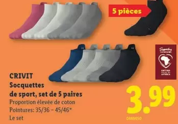 Socquettes de sport, set de 5 paires
