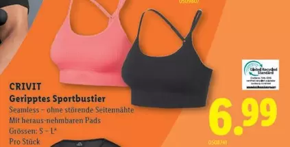 Geripptes Sportbustier