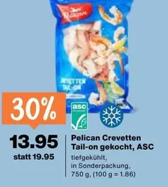 Pelican Crevetten Tail-on gekocht, ASC