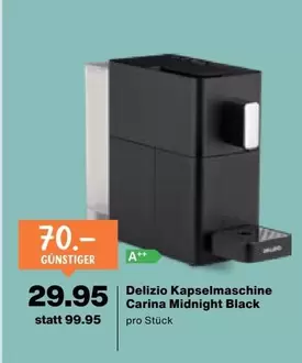 Delizio Kapselmaschine Carina Midnight Black