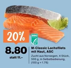 Lachsfilets mit Haut, ASC