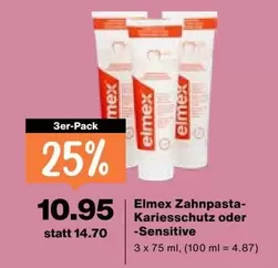 Zahn Pasta Karieschutz oder -Sensitive