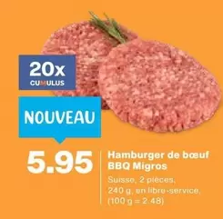 Hamburger de boeuf BBQ