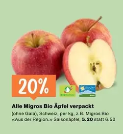 Migros Bio Äpfel verpackt