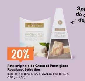 Feta originale de Grèce et Parmigiano Reggiano