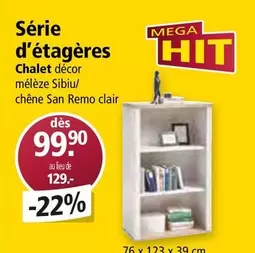 Série d'étagères Chalet décor mélèze Sibiu/ chêne San Remo clair