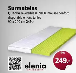 Surmatelas Quadro réversible