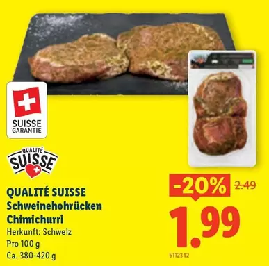 Schweinehochrücken Chimichurri