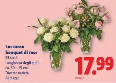 Lussuoso bouquet di rose 23 steli