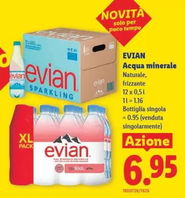 Evian - Acqua minerale Naturale, frizzante