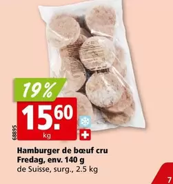 Hamburger de boeuf cru