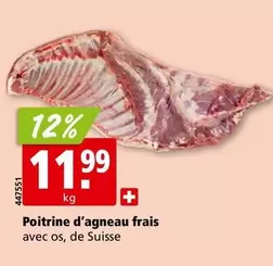 Poitrine d'agneau frais avec os