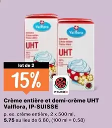Crème entière et demi-crème UHT