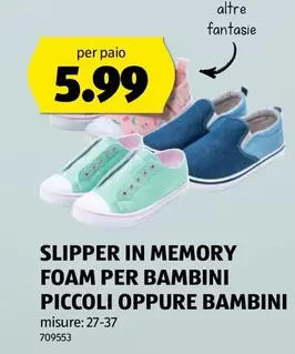 SLIPPER IN MEMORY FOAM PER BAMBINI PICCOLI OPPURE BAMBINI misure: 27-37 709553