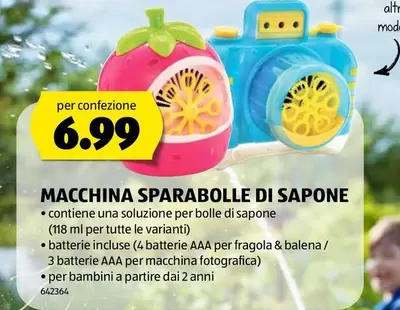 MACCHINA SPARABOLLE DI SAPONE