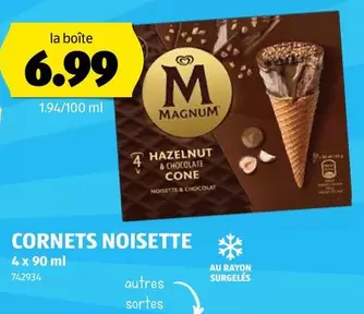 Magnum - MAGNUM HAZELNUT CHOCOLATE CONE 4 x 90 ml 742934