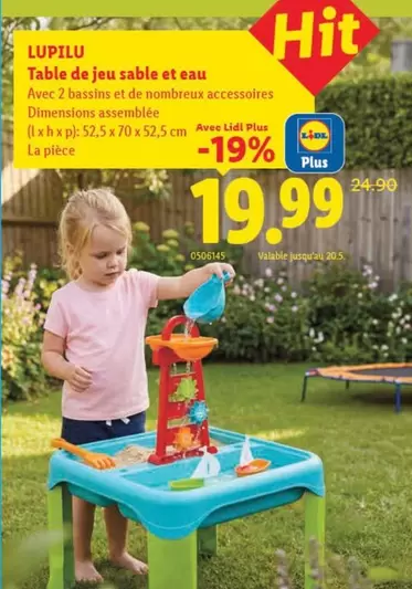 Table de jeu sable et eau avec 2 bassins et de nombreux accessoires