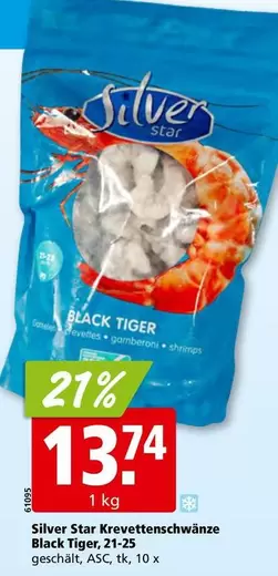 Krevettenschwänze Black Tiger, 21-25