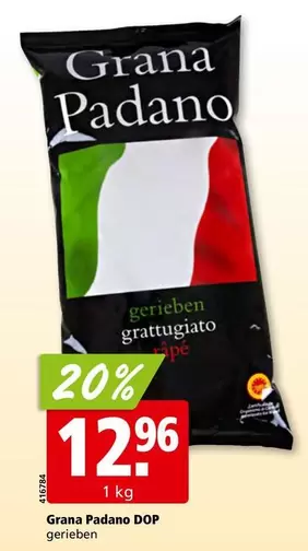 Grana Padano DOP gerieben