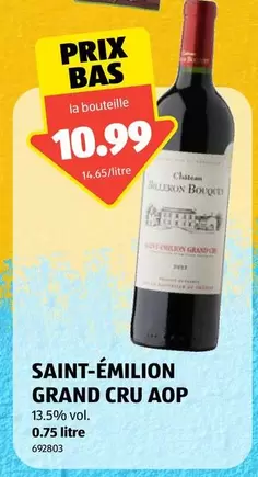 SAINT-ÉMILION GRAND CRU AOP 0.75 litre 692803