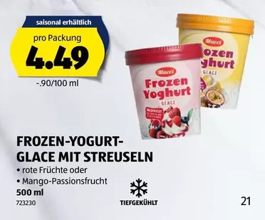 FROZEN-YOGURT-GLACE MIT STREUSELN