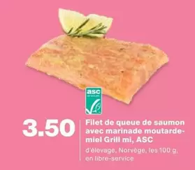 Filet de queue de saumon avec marinade moutarde-miel Grill mi