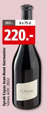 Syrah Cavas Jean-René Germanier Valais AOC 2022