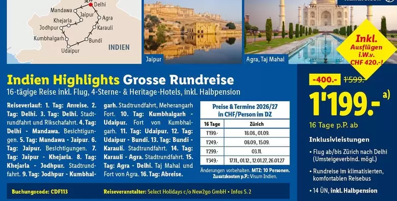 Indien Highlights Grosse Rundreise
