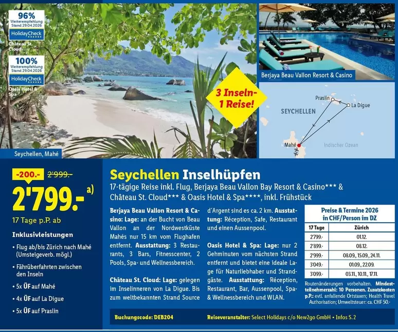 Seychellen Inselhüpfen