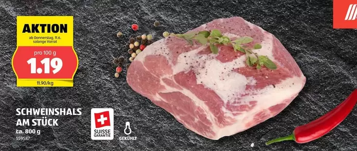 SCHWEINSHALS AM STÜCK