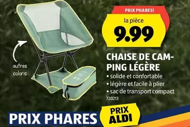 CHAISE DE CAMPING LÉGÈRE