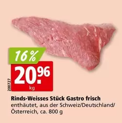 Rinds-Weisses Stuck Gastro frisch