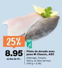 Filets de dorade avec peau