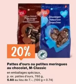Pattes d'ours ou petites meringues au chocolat