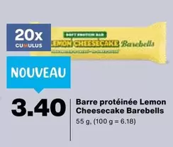 Barre protéinée Lemon Cheesecake