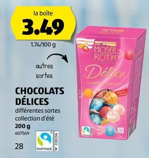 CHOCOLATS DÉLICES différentes sortes collection d'été 200 g 607569