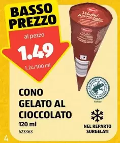 CONO GELATO AL CIOCCOLATO 120 ml 623363