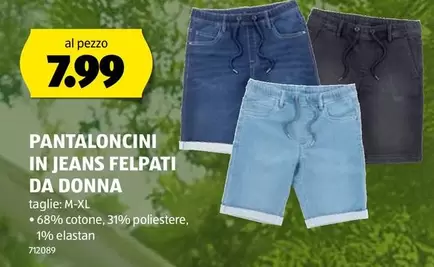 PANTALONCINI IN JEANS FELPATI DA DONNA