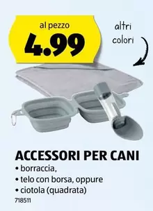 ACCESSORI PER CANI - borraccia, telo con borsa, oppure ciotola (quadrata)